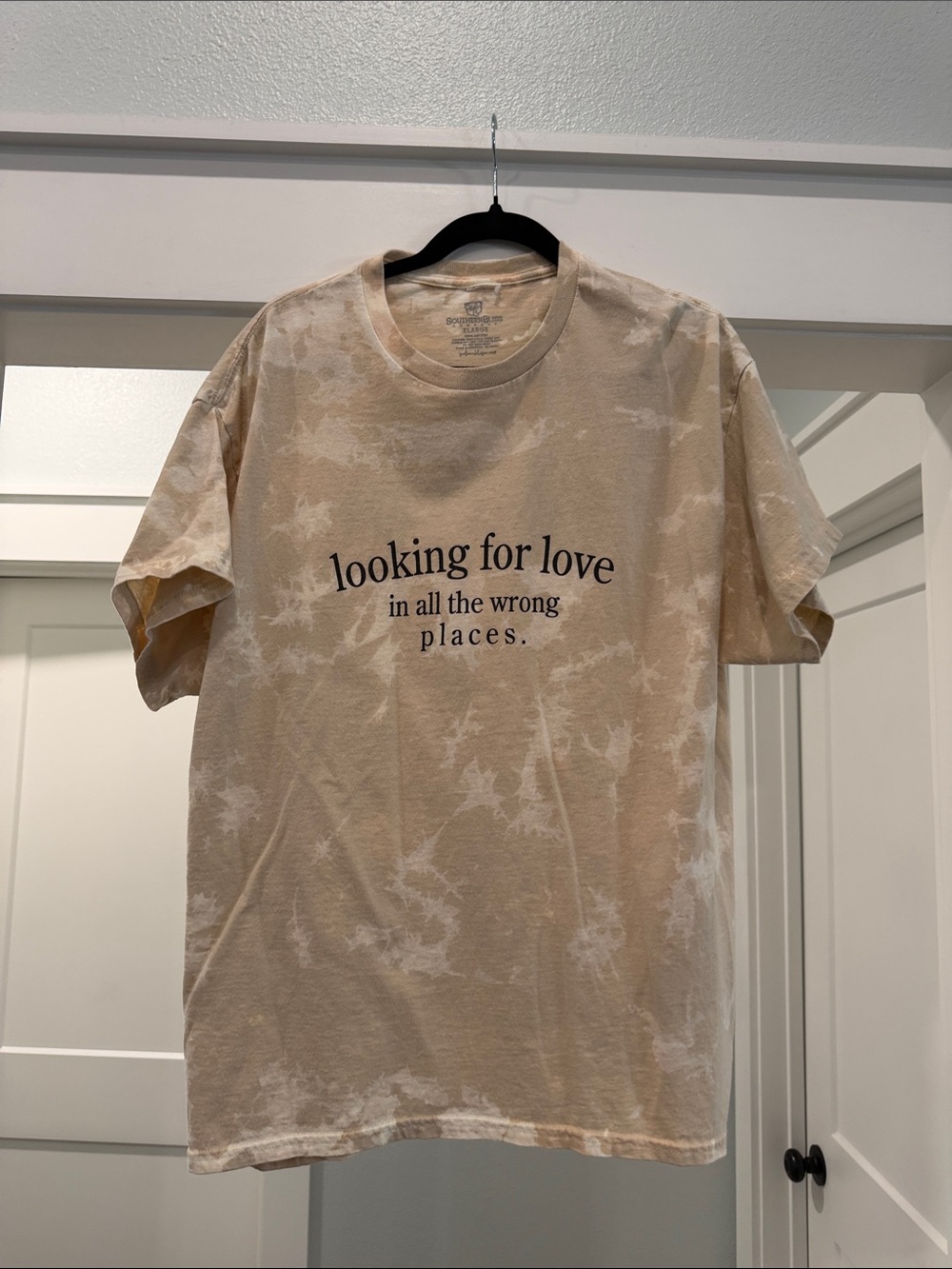 Looking for Love Beige Tie-Dye Short Sleeve Tee